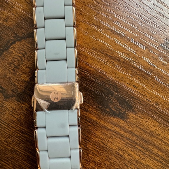 Michele Apple Watch Band Gray Silicone and Rose Gold 42mm - Picture 3 of 7